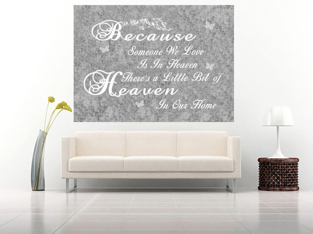 HEAVEN QUOTE - Life - Grey & White Canvas Wall Art Picture Print- ALL SIZES