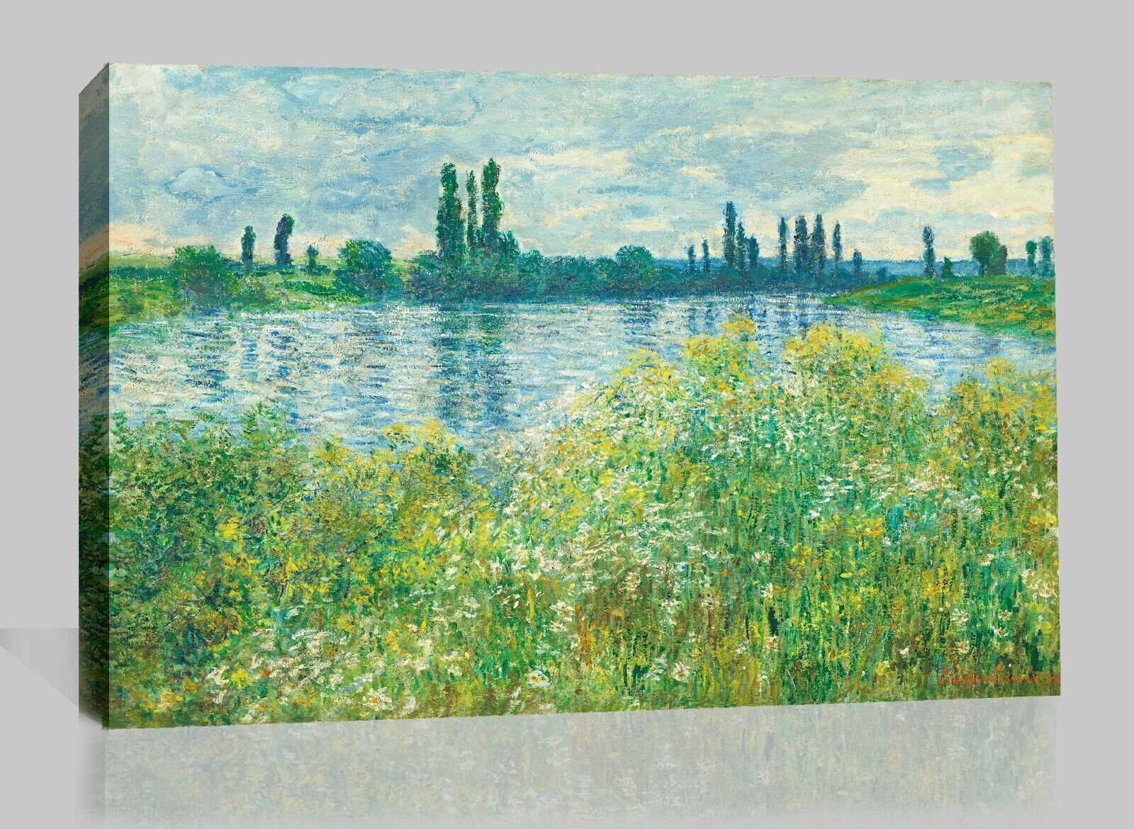 Banks of the Seine, Vétheuil by Claude Monet Painting Canvas Wall Art Print