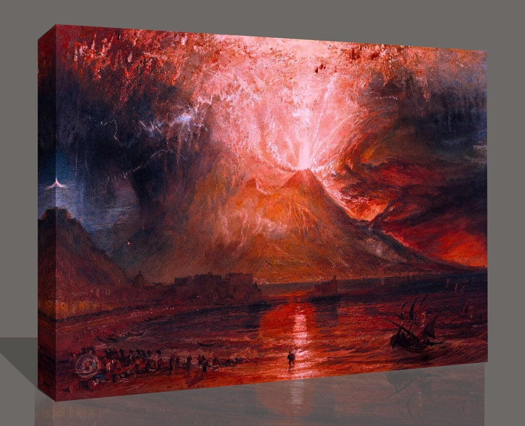Vesuvius in Eruption PAINTING -CANVAS WALL ARTWORK PICTURE PRINT