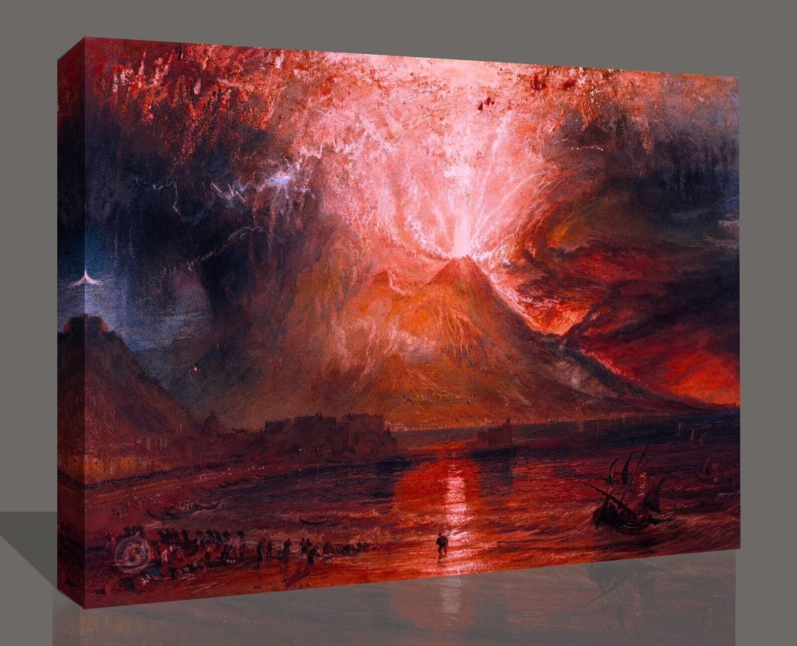 Vesuvius in Eruption PAINTING -CANVAS WALL ARTWORK PICTURE PRINT
