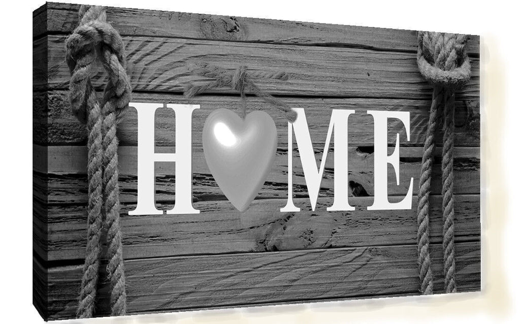 Shabby Chic Home Quote Decoration Framed Canvas Print Wall Art Ready To Hang