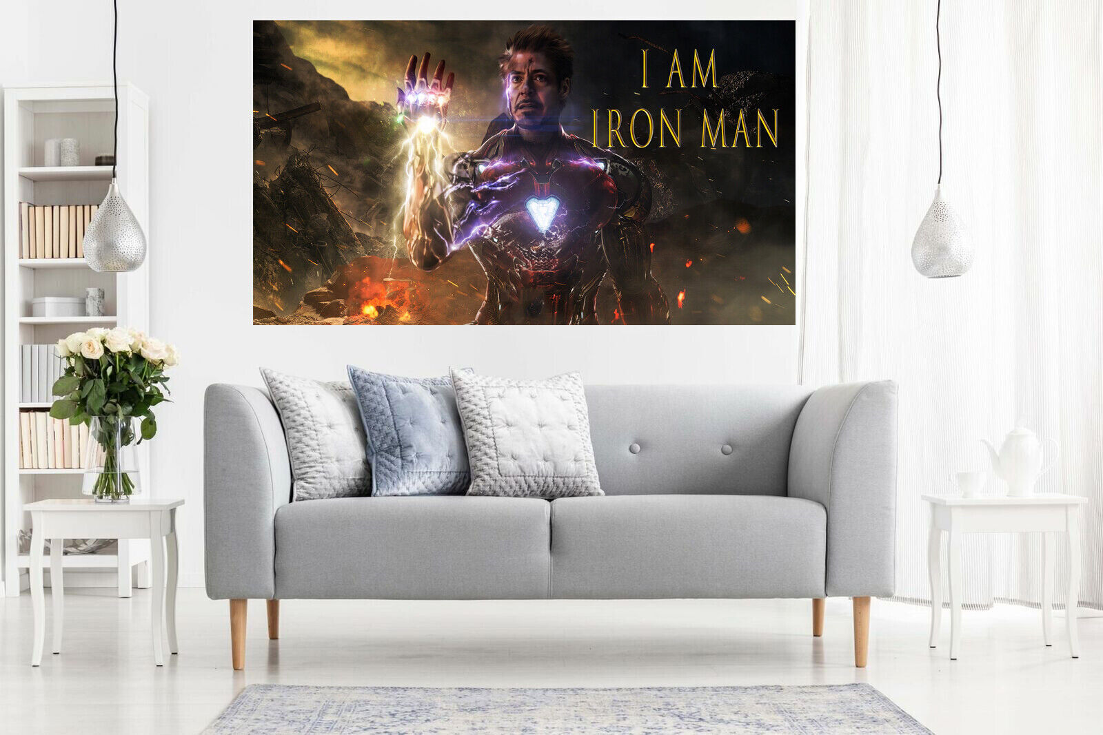 I am Iron Man - Avengers Film CANVAS WALL ART Picture Print Red