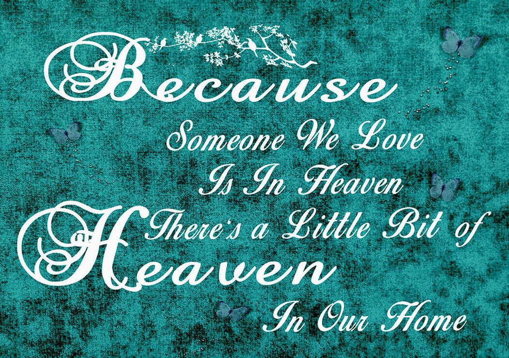 HEAVEN QUOTE - Life - Duck Egg Blue Canvas Wall Art Picture Print- ALL SIZES