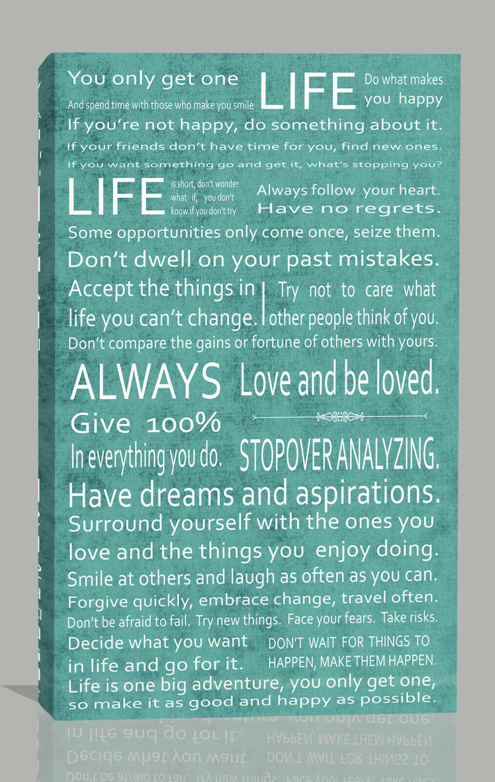 Life Manifesto Quote Canvas Wall Art Picture Print Artwork Duck Egg Blue