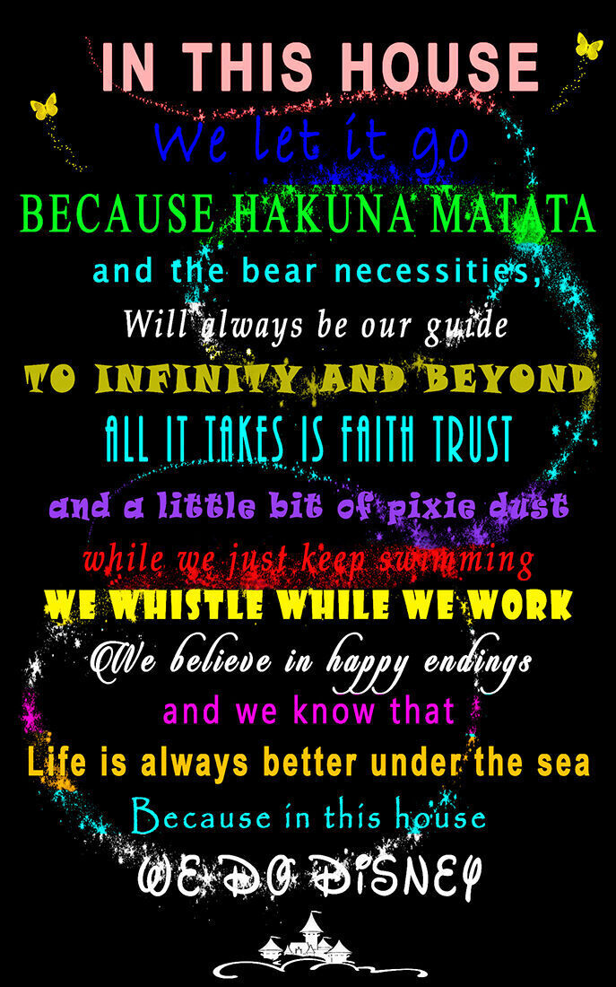 We Do Disney Let it go Quote on CANVAS WALL ART Picture Print Bright Coloured