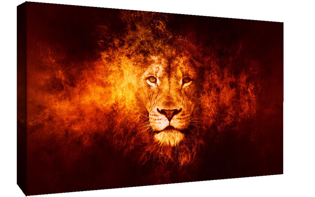 Abstract Lion CANVAS WALL ART Picture Print, A1, A2 Various sizes