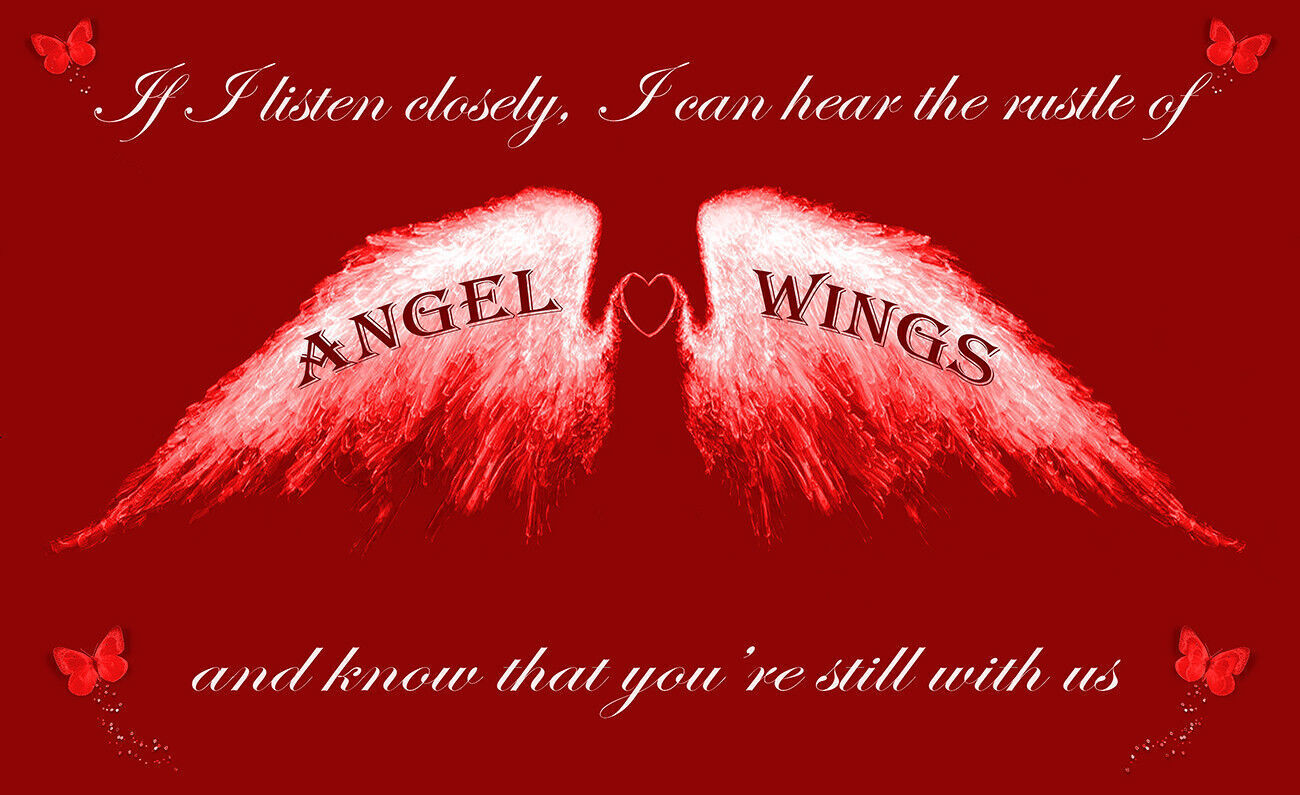 Angel Wings Wall Art Picture IF I Listen Closely Quote Canvas Print Red