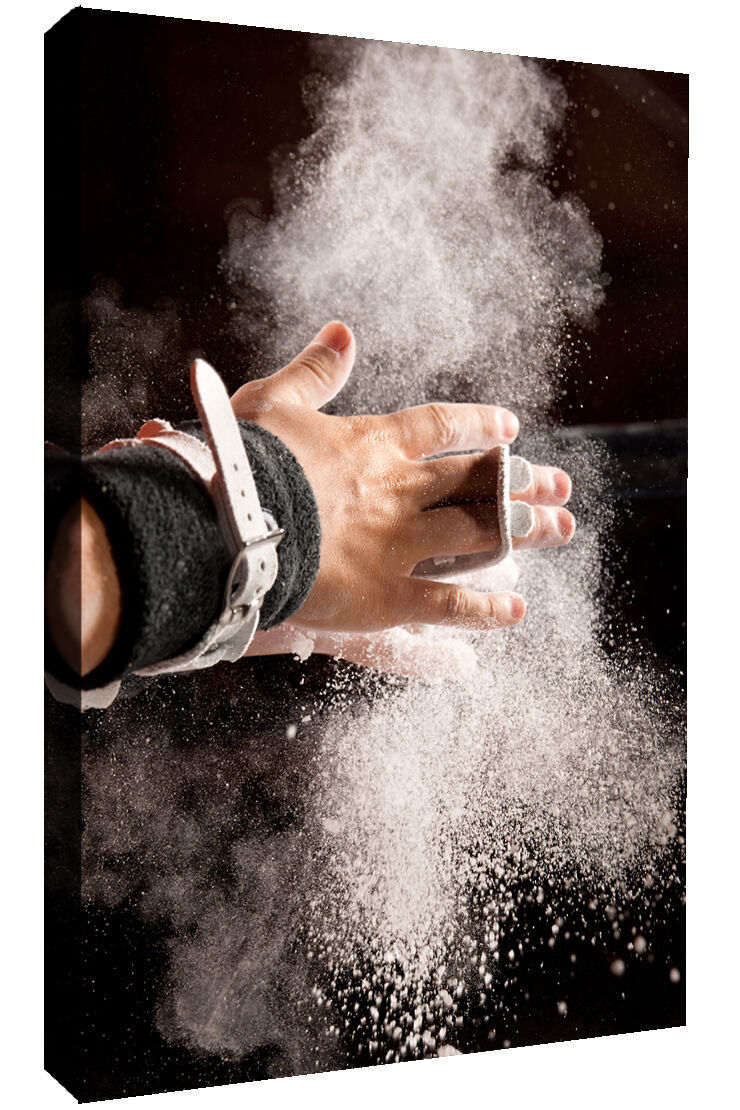 Sport Gymnast preps with Chalk - Abstract Canvas Wall Art Picture Print