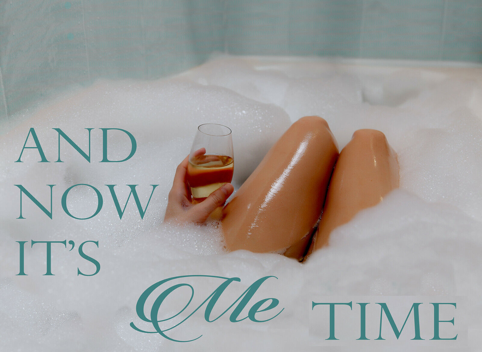 Duck Egg Blue Bathroom Quote - Me Time Canvas Wall Art Print Picture