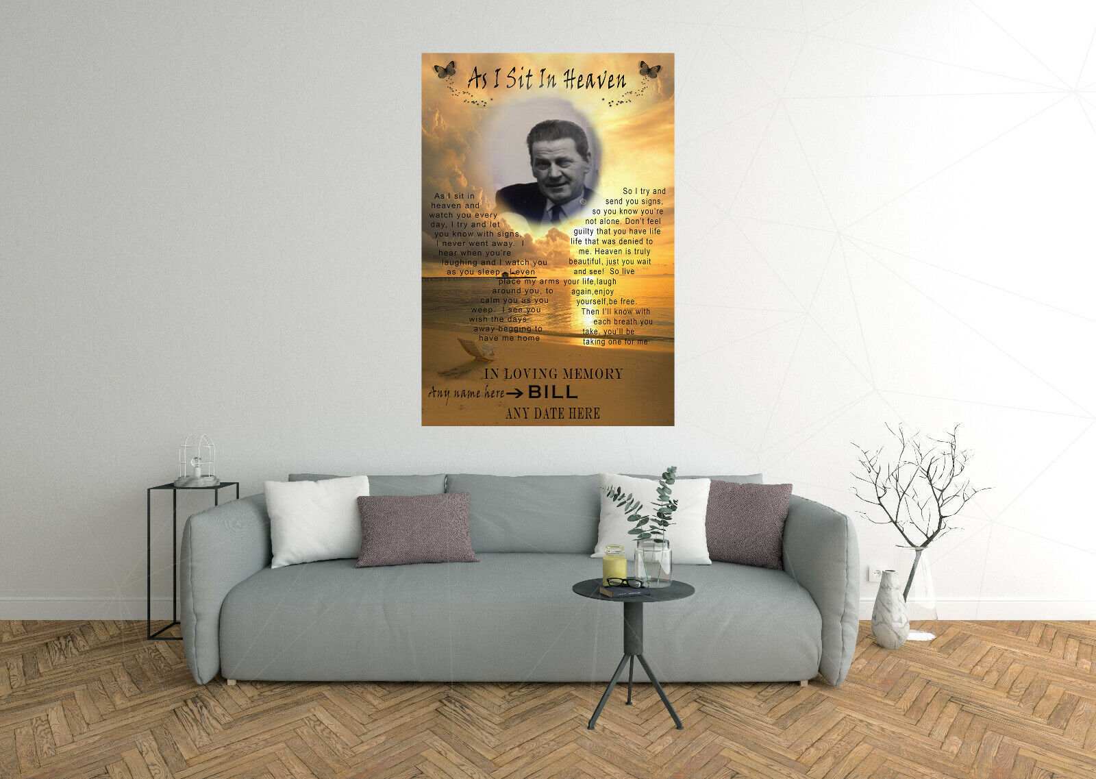 Personalised In Loving Memory Quote CANVAS WALL ART Picture Print A4 All sizes