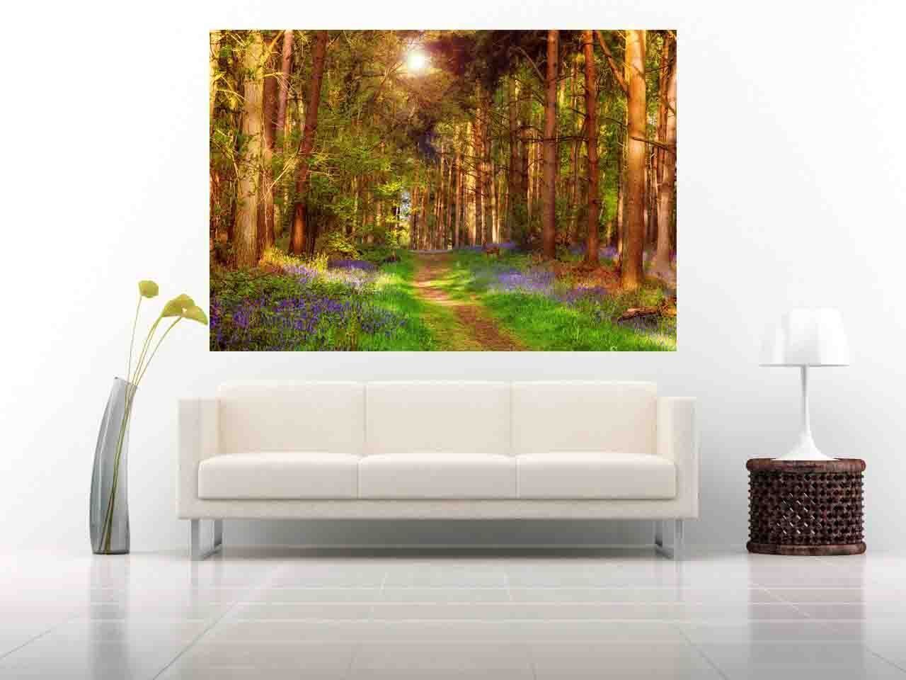 Sunny Forest Landscape - Premium Canvas Wall Art Picture Print - A0 A1 and more