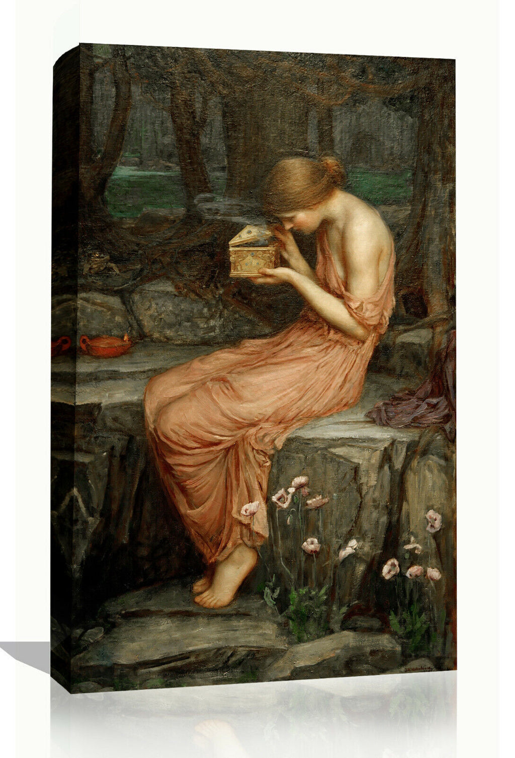 John W Waterhouse Psyche Opening Golden Box Canvas Wall Art Print Picture