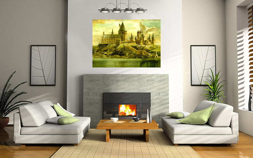 Harry Potter Hogwarts School & Owl Canvas Wall Art Picture Print
