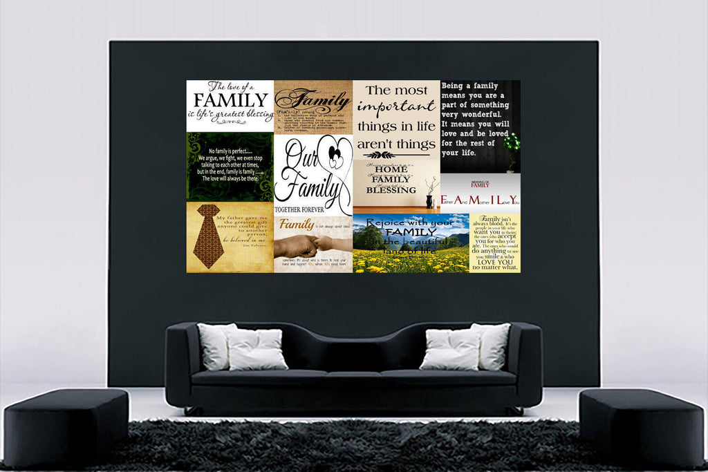 Family Quotes Canvas Wall Art  Picture 100% cotton - A1, A2, A0  ALL SIZES