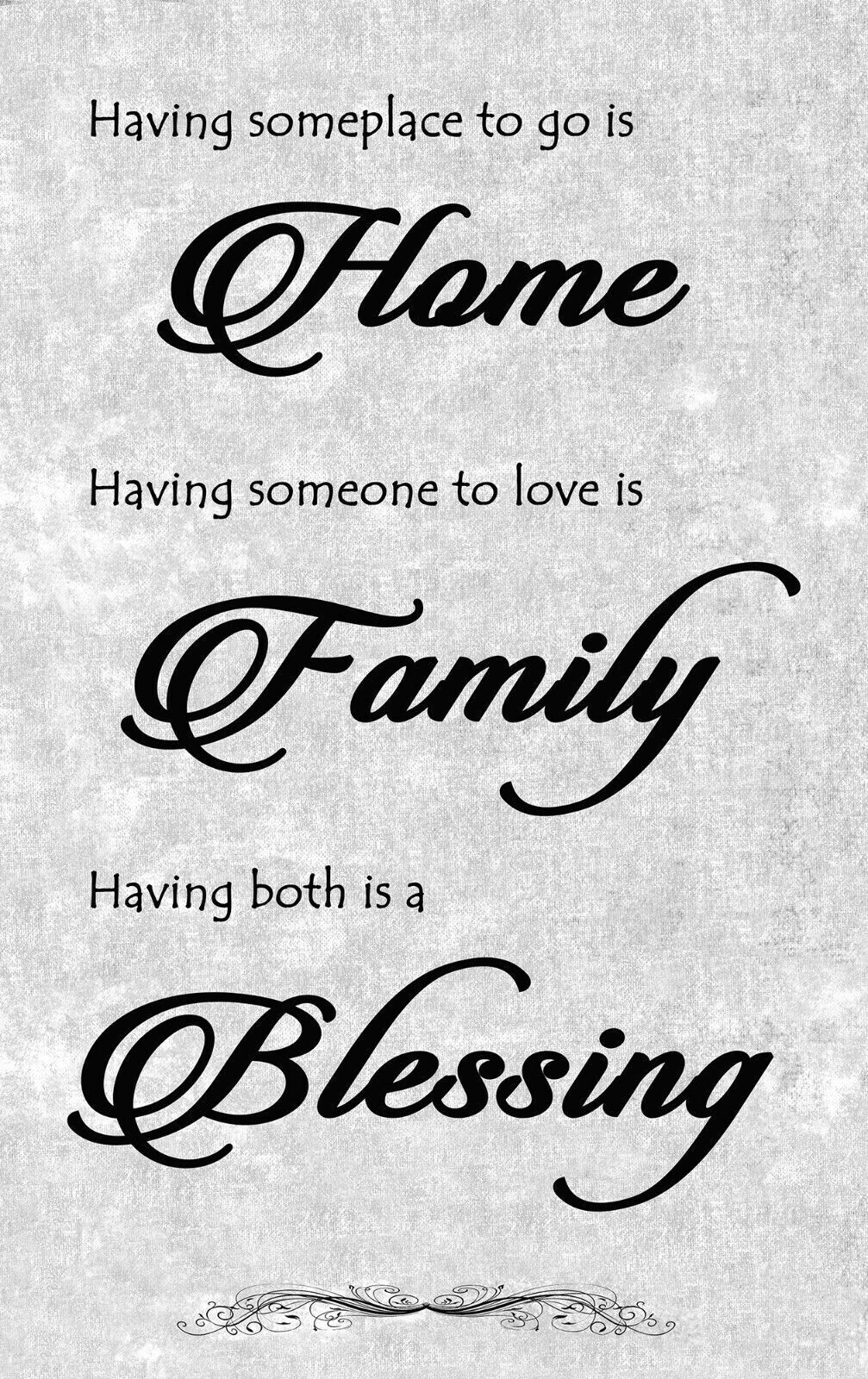 Home Family Blessing Quote on Grey CANVAS WALL ART PRINT PICTURE ARTWORK