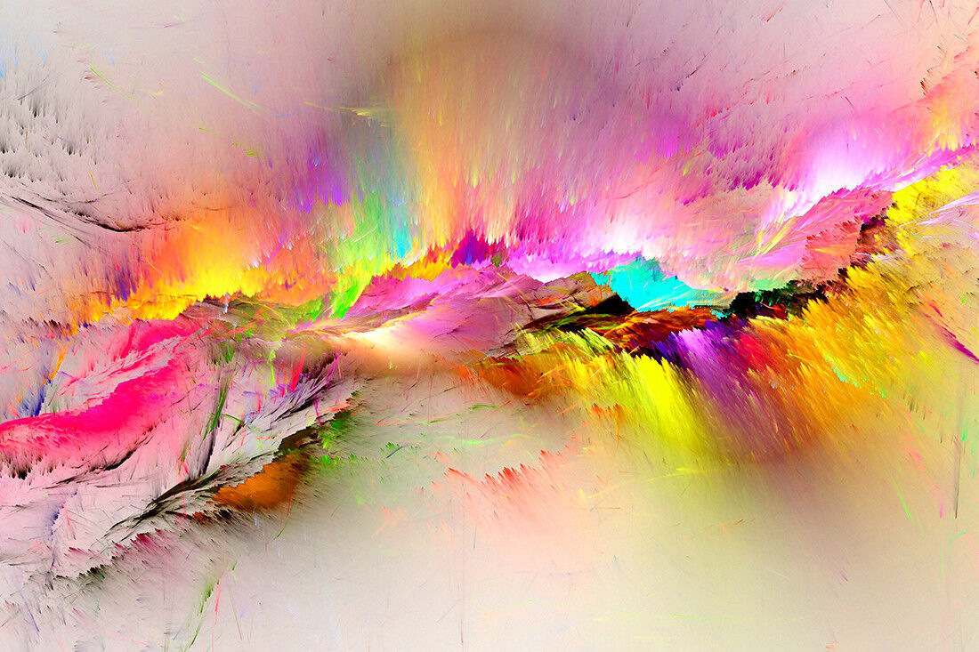 Modern Pink Yellow Tones Abstract Canvas Wall Art Picture Print A4 A1 A2 A3