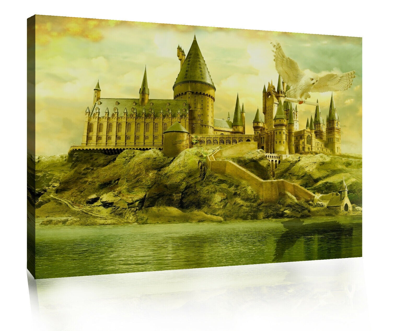 Harry Potter Hogwarts School & Owl Canvas Wall Art Picture Print