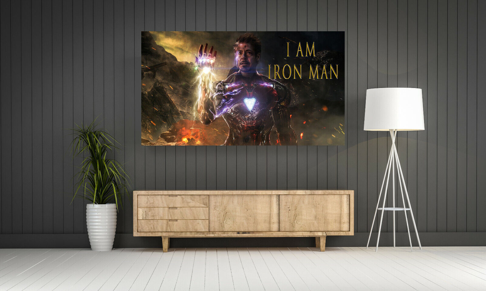 I am Iron Man - Avengers Film CANVAS WALL ART Picture Print Red