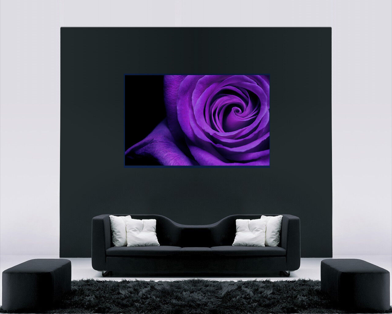 LARGE PURPLE ROSE FLOWER FLORAL CANVAS PICTURE WALL ART PRINT A1 34" X 20"