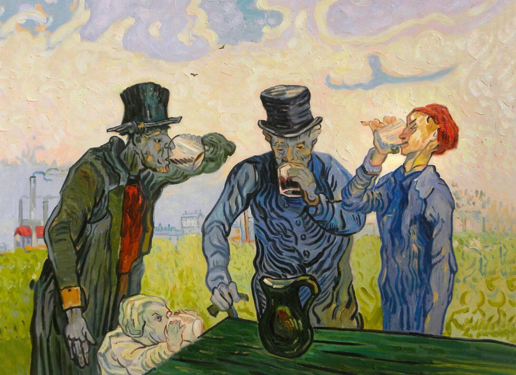 Van Gogh The Drinkers Pub Friends Painting Canvas Wall Art Picture Print