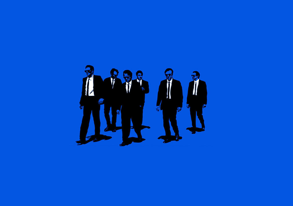 Abstract Resevoir Dogs Movie Canvas Wall Art Picture Print - Blue