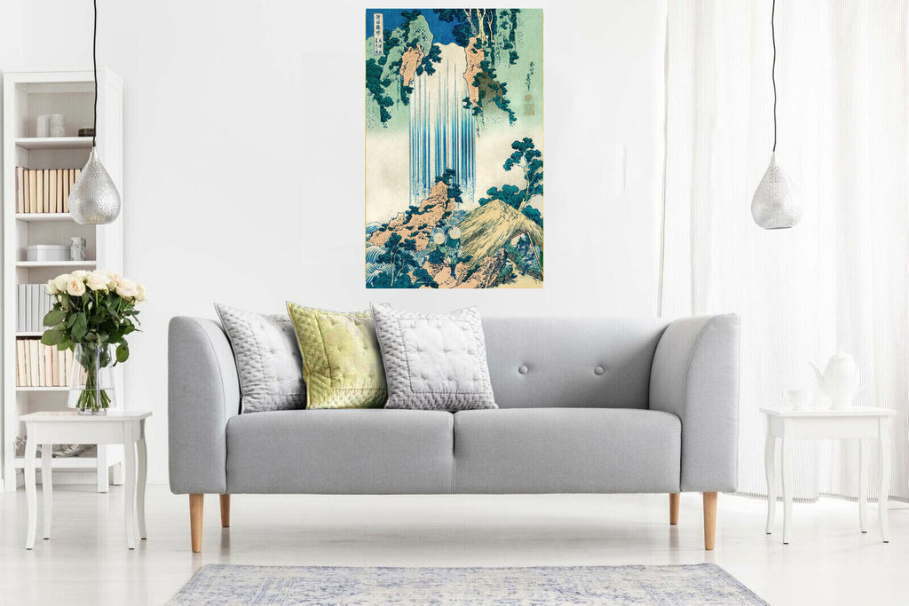 Hokusai Yoro Waterfall, Canvas Wall Art Print Artwork Picture