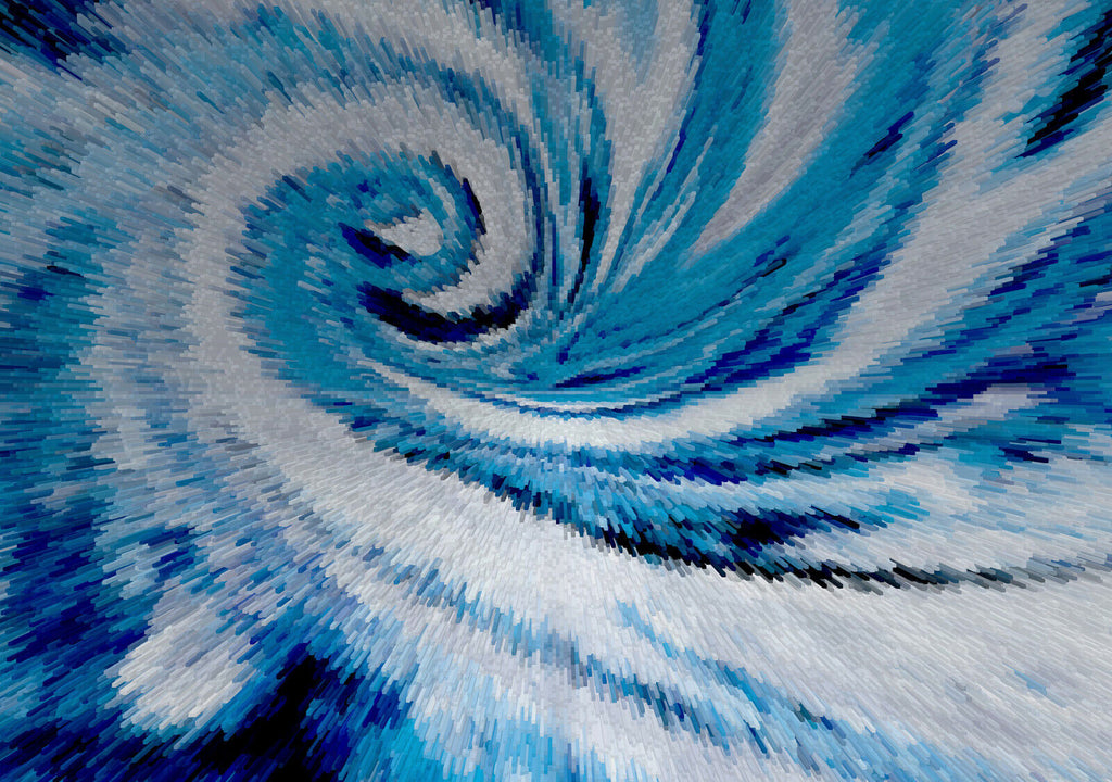 Blue Grey Tones Modern Swirl Abstract Canvas Wall Art Picture Print