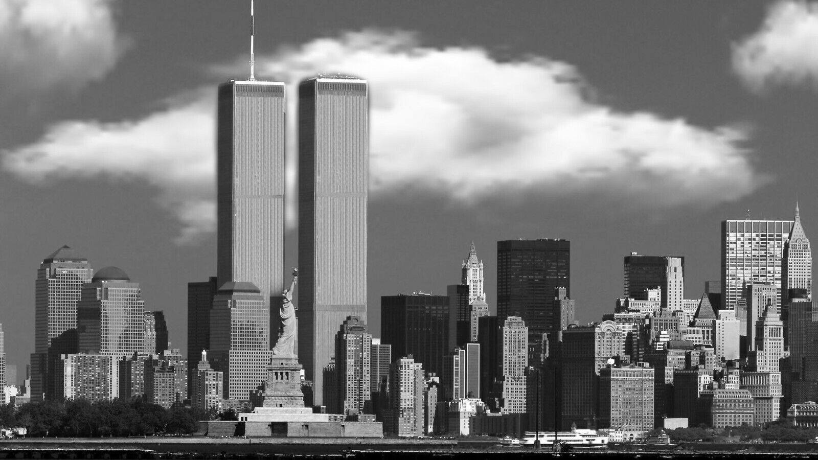 NEW YORK TWIN TOWERS VINTAGE NYC CANVAS WALL ART PICTURE PRINT