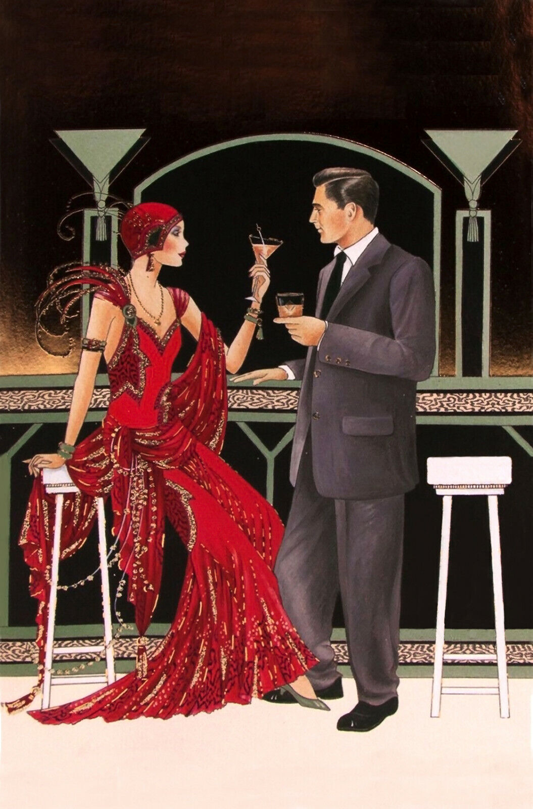 Art Deco Roaring 1920's Couple Canvas Wall Art Picture Print