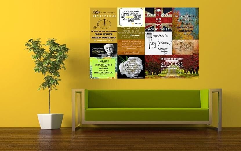 Success in life Quotes Canvas Wall Art Print Picture 100% cotton - A1, A2, A0