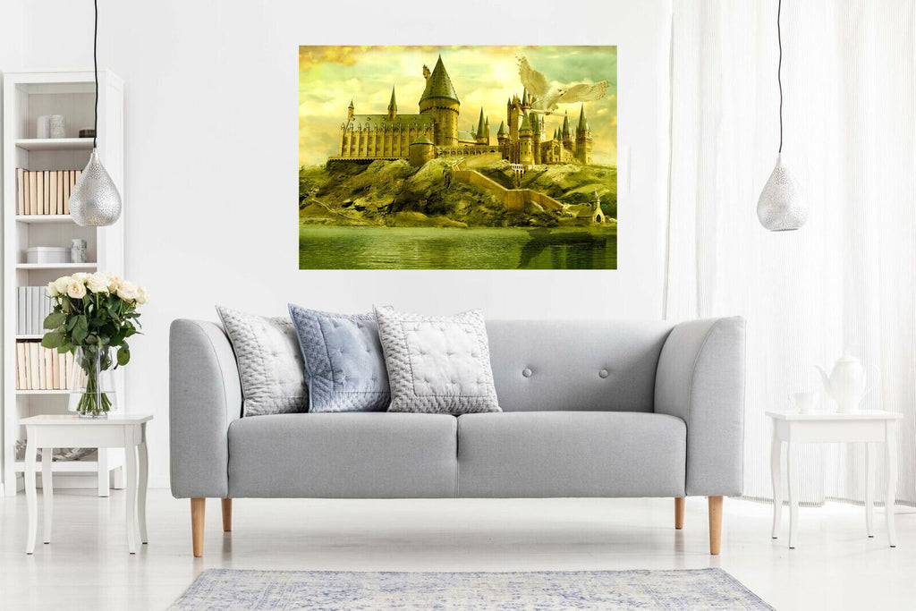 Harry Potter Hogwarts School & Owl Canvas Wall Art Picture Print
