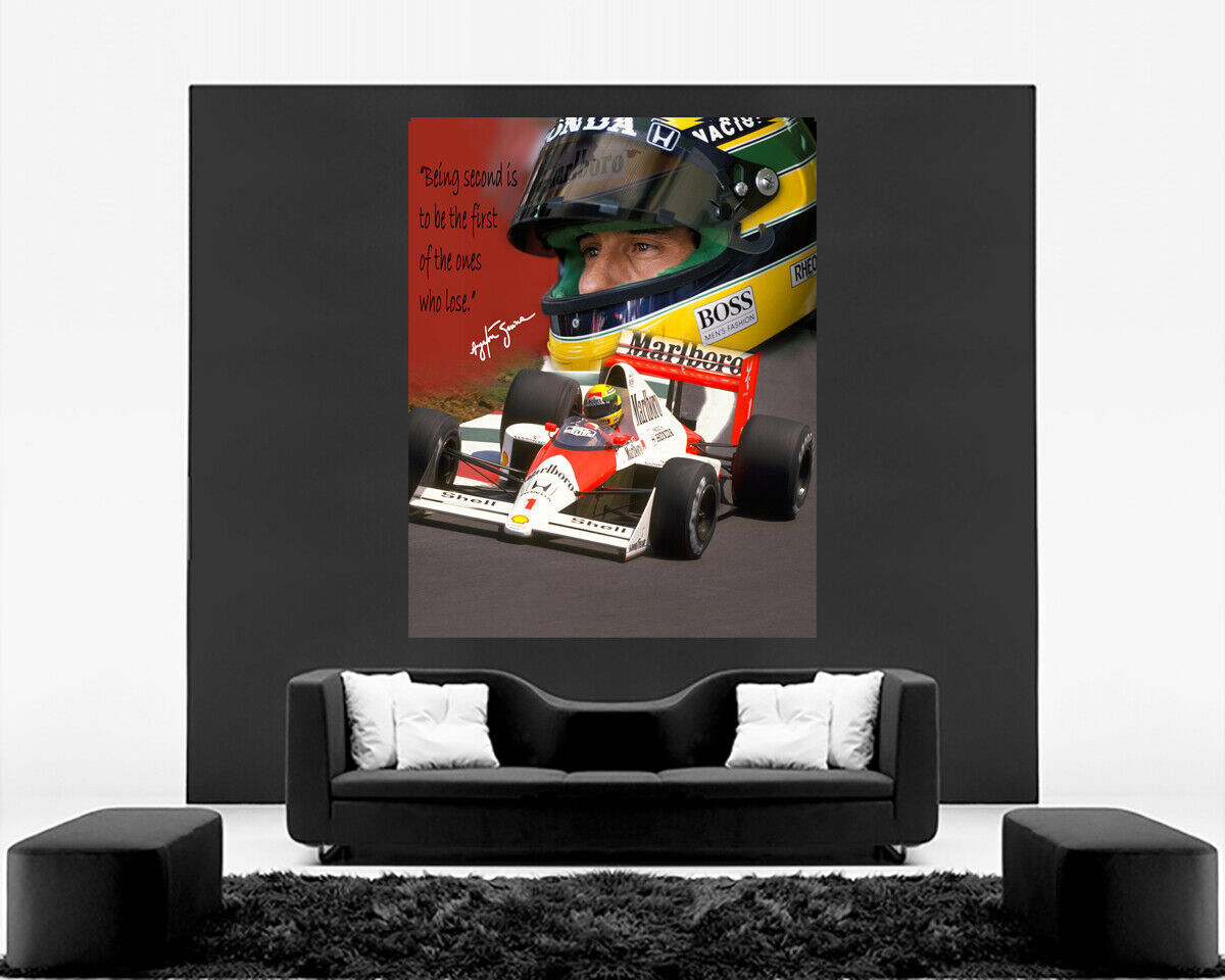 Ayrton Senna Racing Driver Quote F1 Canvas Wall Art Picture Print