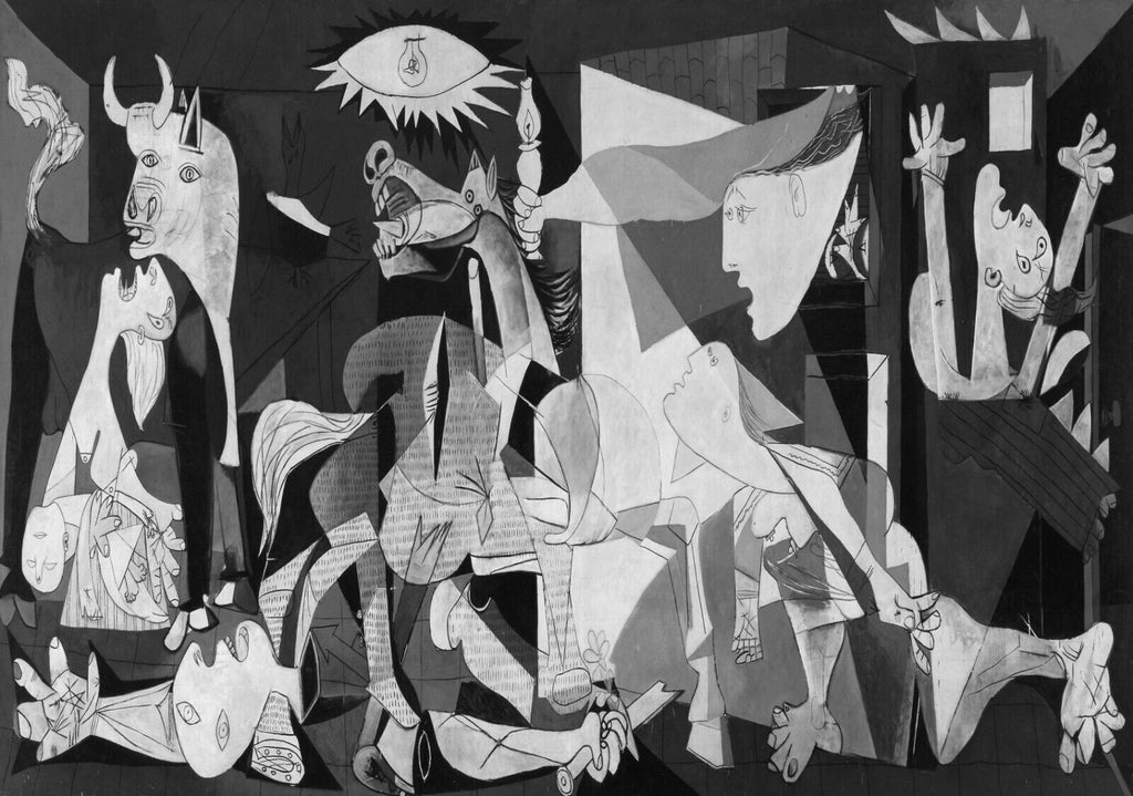 PICASSO GUERNICA  CANVAS WALL ART PICTURE PRINT - BLACK WHITE