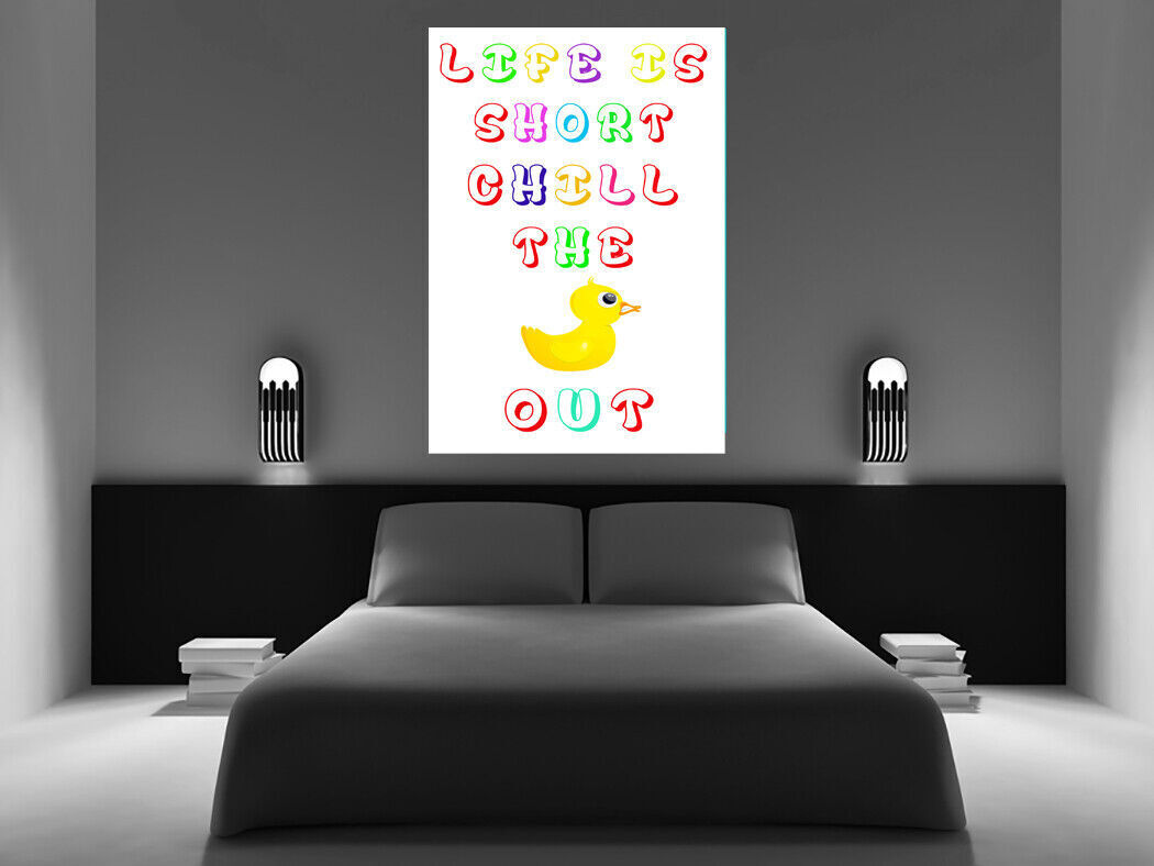 Life is Short Chill Out CANVAS WALL ART Picture Print - Mulit coloured