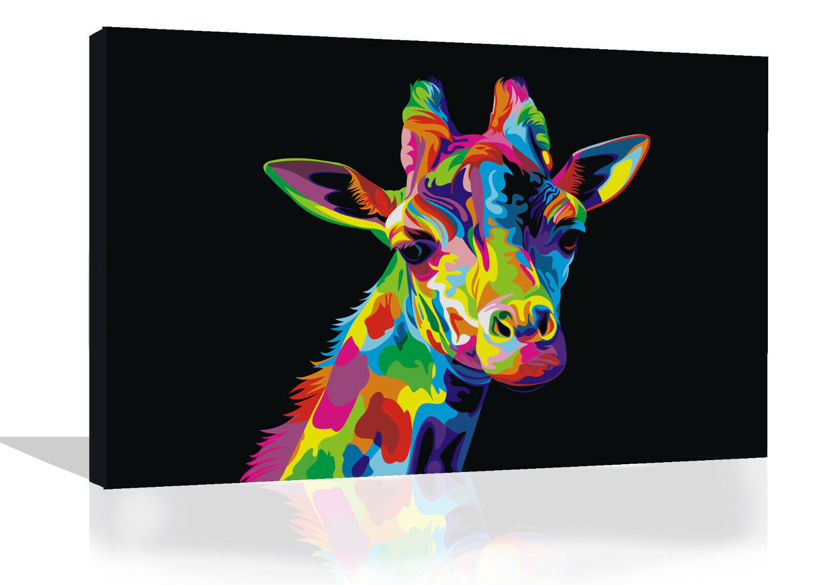 Colourful Giraffe Abstract Pop Art Canvas Wall Art Picture Print