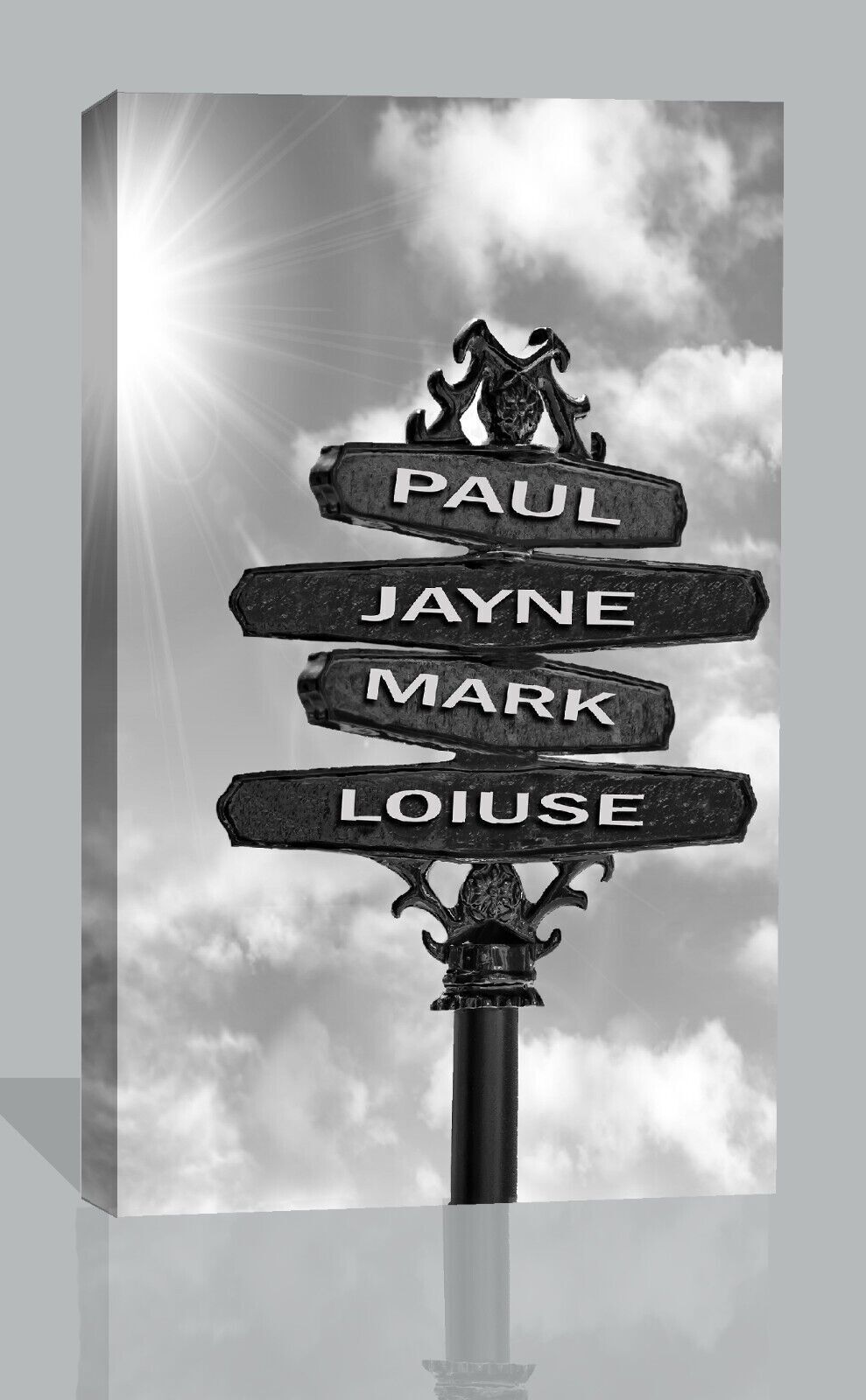 Personalized Personal Names on Vintage Street Sign Canvas Wall Art Print