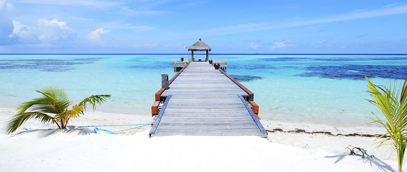 Tropical Carribean Beach Panoramic Canvas Wall Art Picture Print