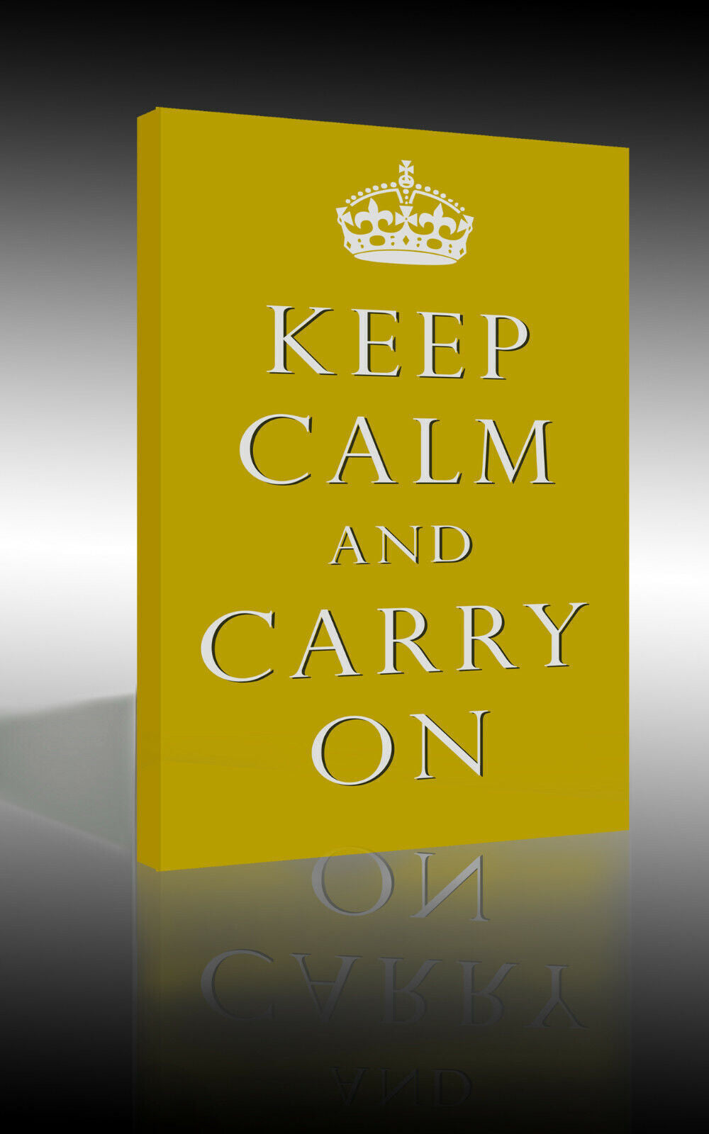 Mustard Yellow Keep Calm and Carry On Quote Canvas Wall Art Picture Print