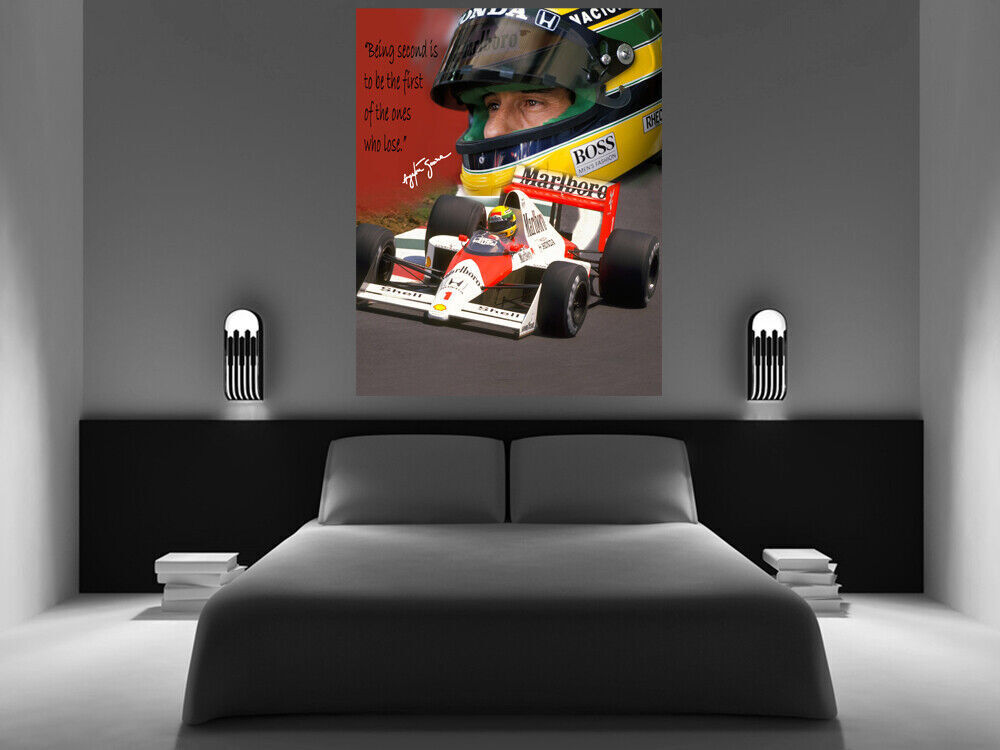 Ayrton Senna Racing Driver Quote F1 Canvas Wall Art Picture Print