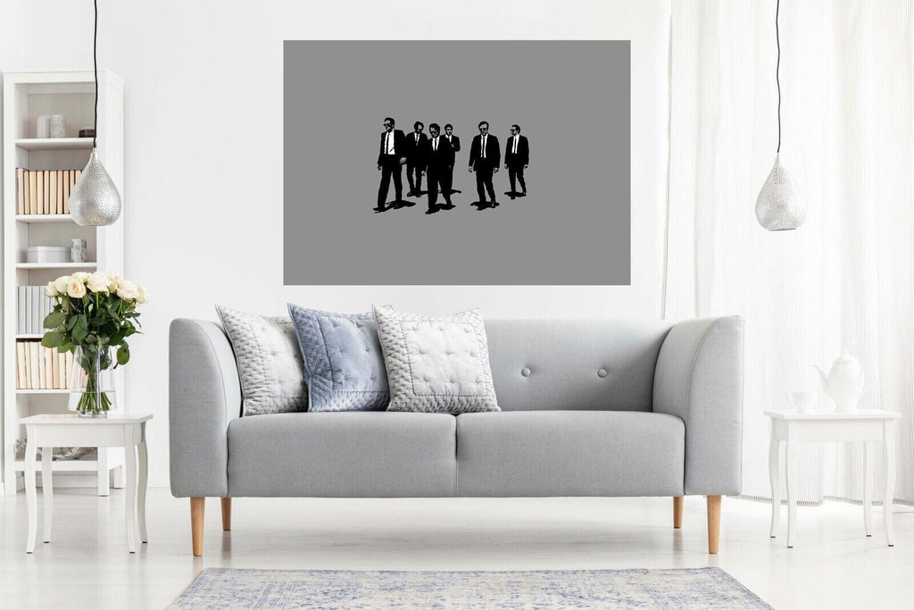 Abstract Resevoir Dogs Movie Canvas Wall Art Picture Print- Black white grey