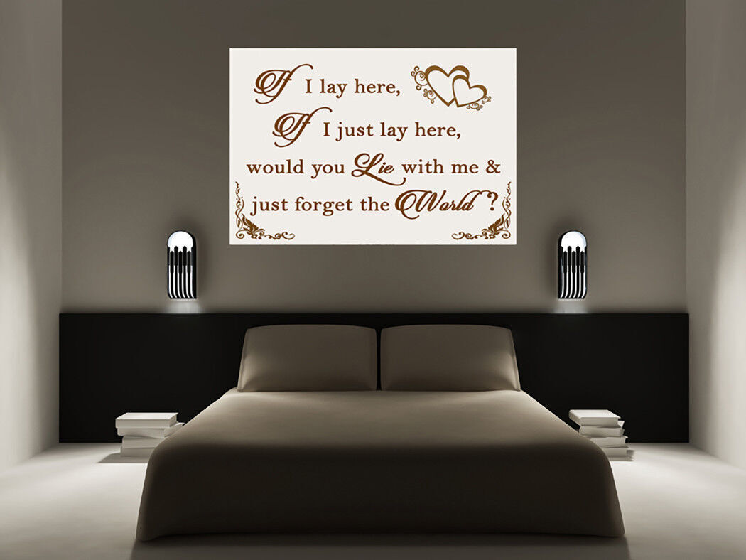 If I Lay Here - Snow Patrol QUOTE Canvas Wall Art Picture Print - Cream /  Brown