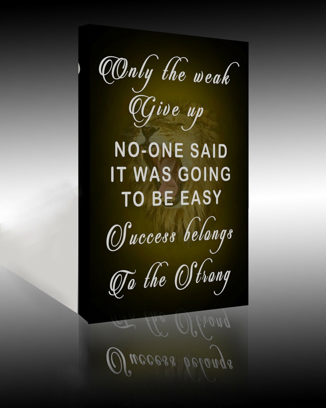 MOTIVATIONAL SUCCESS QUOTE CANVAS WALL ART Picture Print - Only The Weak Give Up