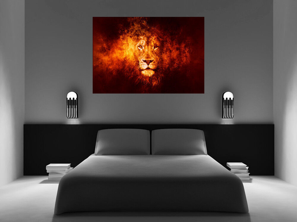 Abstract Lion CANVAS WALL ART Picture Print, A1, A2 Various sizes