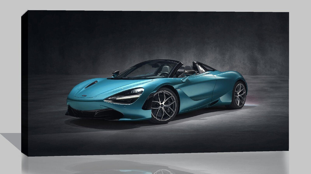 Blue Mclaren Spider Sports Super car CANVAS WALL ART Picture Print