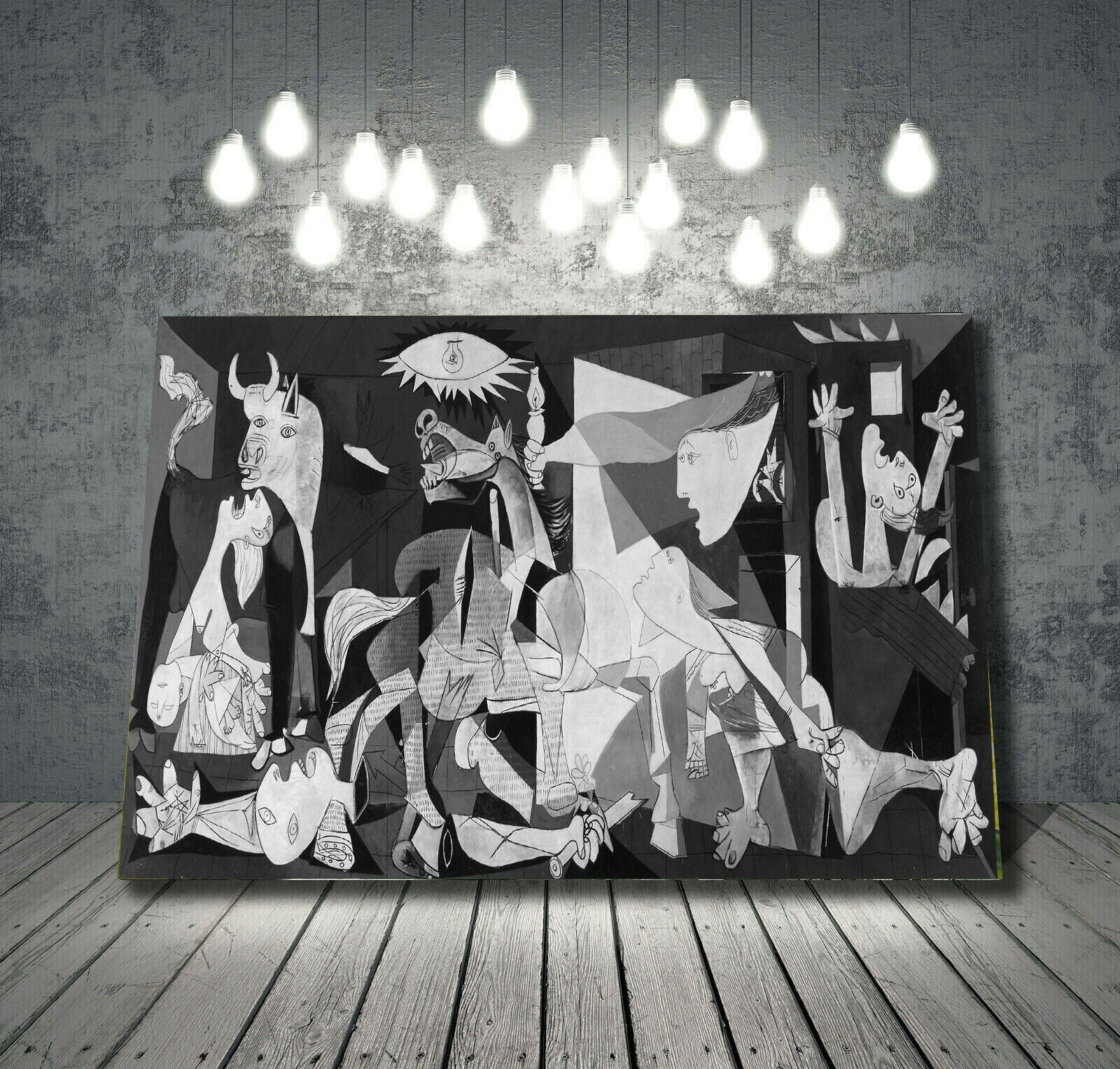 PICASSO GUERNICA  CANVAS WALL ART PICTURE PRINT - BLACK WHITE