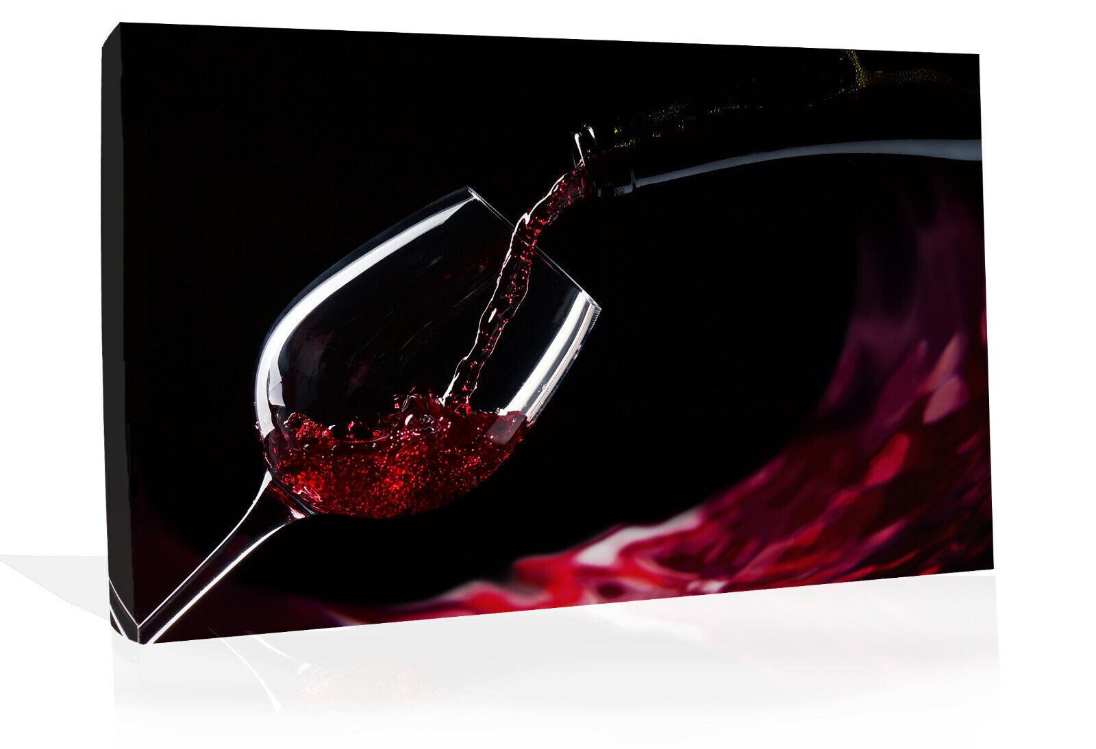 Red Wine Pouring into Glass Canvas Wall Art Picture Print