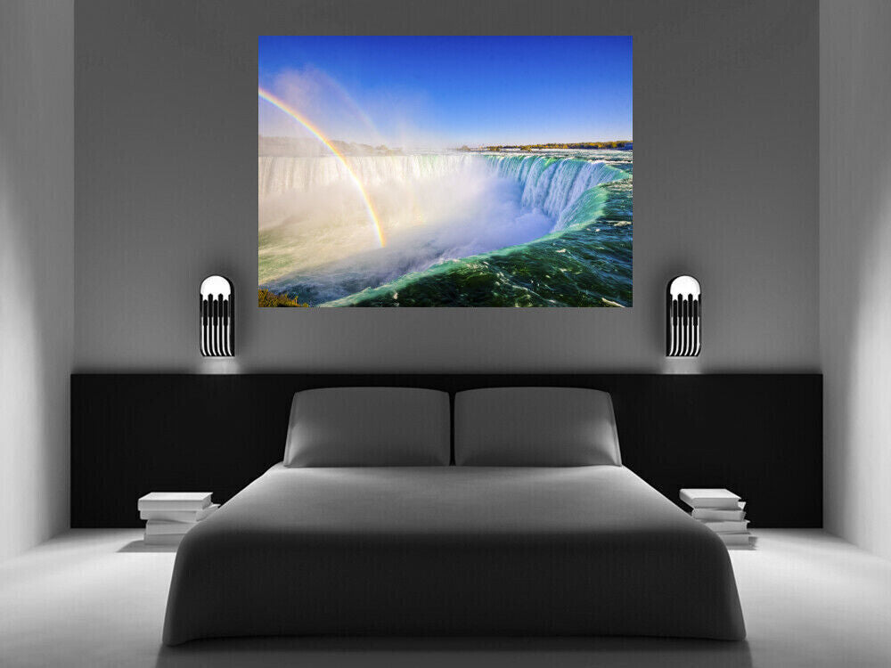 Rainbow over Niagra Falls CANVAS WALL ART PRINT PICTURE ARTWORK