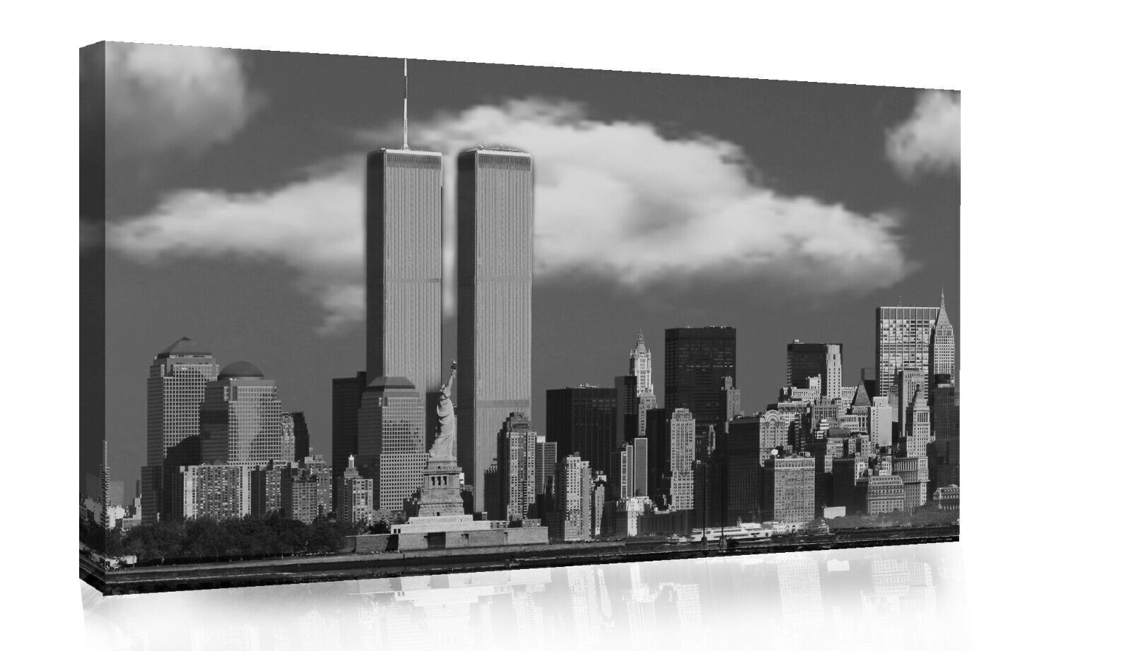 NEW YORK TWIN TOWERS VINTAGE NYC CANVAS WALL ART PICTURE PRINT