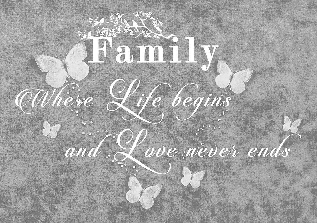 LARGE FAMILY QUOTE - Life - Grey Canvas Wall Art Picture Print- ALL SIZES
