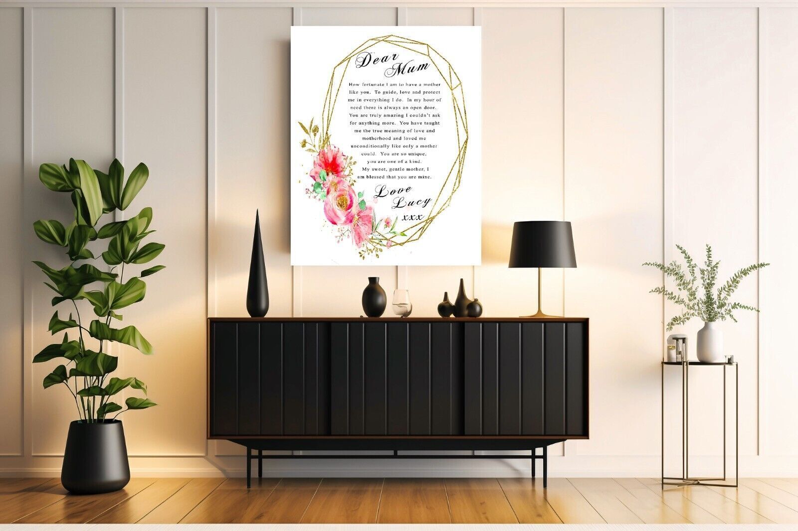 Dear Mum Poem Personalised Canvas Wall Art Picture Print